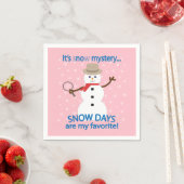 Het is NOw Mystery Detective Snowman Pink Servet (Insitu)