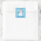 Het is NU Mystery Detective Snowman Blue Vierkante Sticker (Tas)