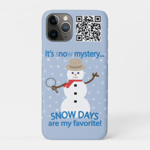 Het is NU Mystery Detective Snowman Pink QR iPhone 11 Pro Hoesje