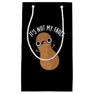 Het is Nut My Fault Funny Peanut Pun Dark BG Klein Cadeauzakje