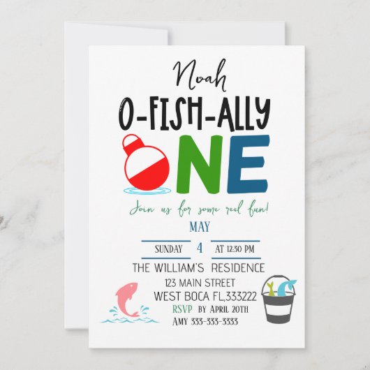 Het is O-Fish-Ally One, 1e verjaardag Kaart (Voorkant)