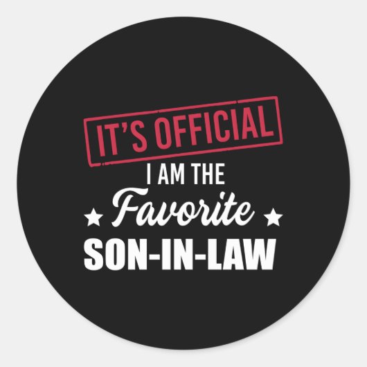 Het is officieel dat ik de favoriete schoonzoon be ronde sticker (Voorkant)