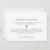 Het is officieel Huwelijksfoto Elopement Aankondig Kaart (Achterkant)