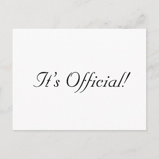 Het is officieel! Rustic Simple Wedding Announding Aankondigingskaart (Voorkant)