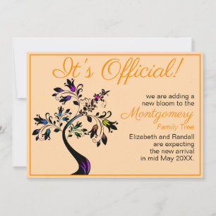 Het is officieel we verwachten bloeiende boom Baby Aankondiging