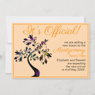 Het is officieel we verwachten bloeiende boom Baby Aankondiging
