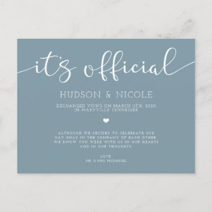 Het is officiële Elopement Wedding Aankondigingskaart
