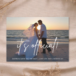 Het is Officiële Trouwfoto Elopement Aankondiging