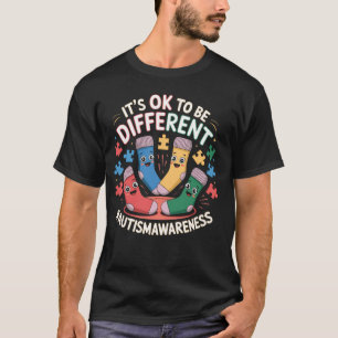 Het Is OK Om Anders Te Zijn Autisme Bewustzijn Sok T-shirt