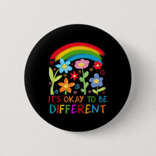 Het is OK om anders te zijn Autisme Rainbow Boho N Ronde Button 5,7 Cm