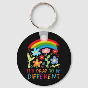 Het is OK om anders te zijn Autisme Rainbow Boho N Sleutelhanger