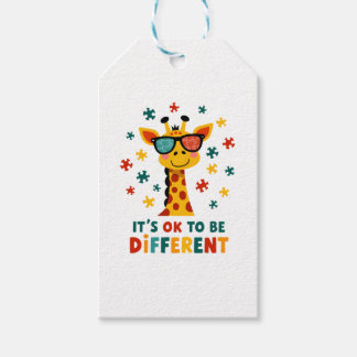 Het Is Ok Om Anders Te Zijn Giraffe Autisme Bewust Cadeaulabel