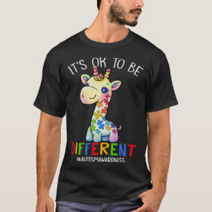 Het Is Ok Om Anders Te Zijn Schattige Giraf Autism T-shirt