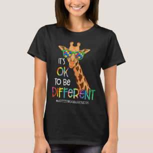 Het Is Ok Om Anders Te Zijn Schattige Giraffe Dier T-shirt