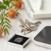 Het is ok om niet ok - skelet handen met hart sleutelhanger (Zijkant)