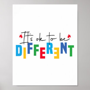 Het is OK om verschillende Autism Awareness Inclus Poster