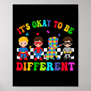Het is OK om verschillende super Kinder heldenauti Poster