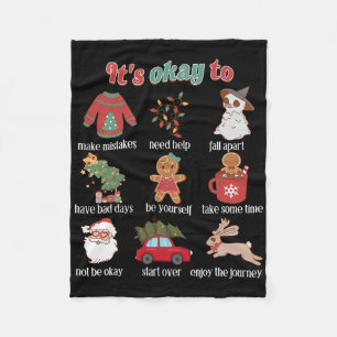 Het Is Oké Met Mentale Gezondheid Kerstmis School  Fleece Deken