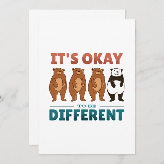 Het is oké om anders te zijn kaart (Voorkant / Achterkant)