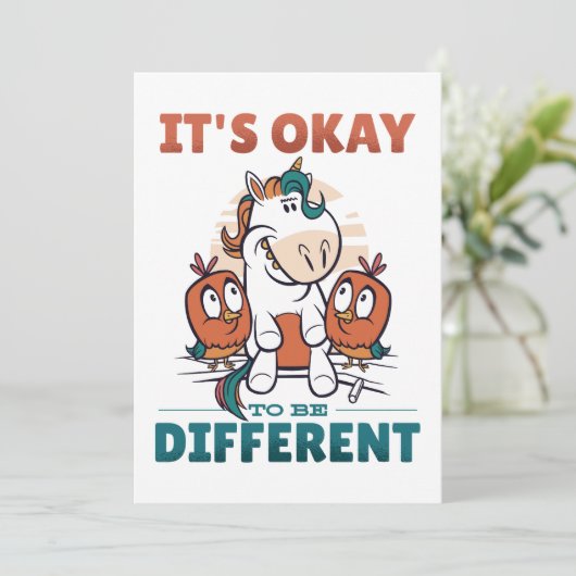 Het is oké om anders te zijn kaart (Staand voorkant)