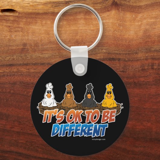 Het is oké om anders te zijn sleutelhanger (Achterkant)