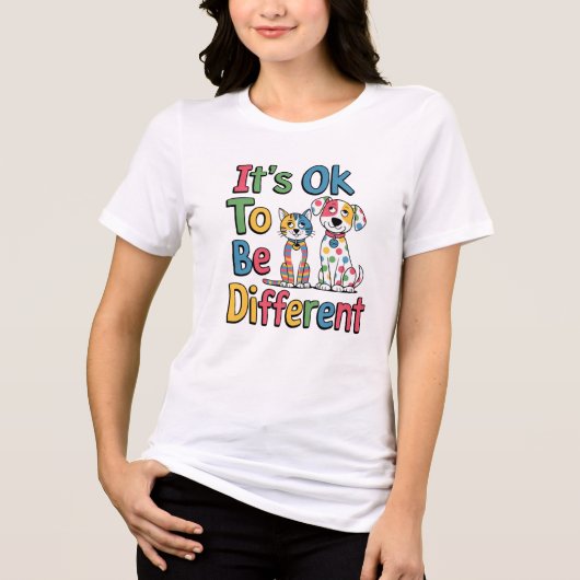 Het is oké om anders te zijn Tri-Blend shirt (Voorkant)