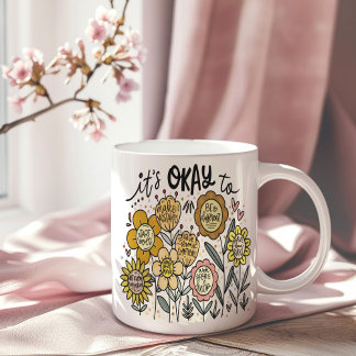 Het Is Oké Om Boho Bloem Bekerkop Koffiemok