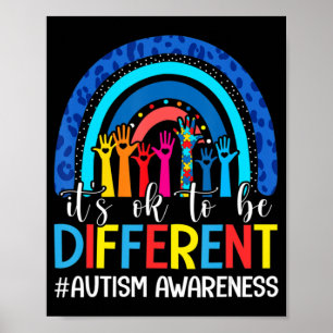Het is oké om een andere Autism Awareness Leopard  Poster