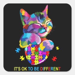 Het is oké om een andere Cat Autism-liefhebber te  Vierkante Sticker