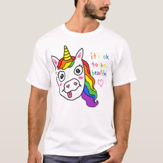 Het Is Oké Om Een Mooie Grappige Sloom Regenboog E T-shirt