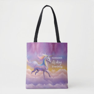 Het is oké om gevoelens te hebben Sparkly Glitter Draagtas