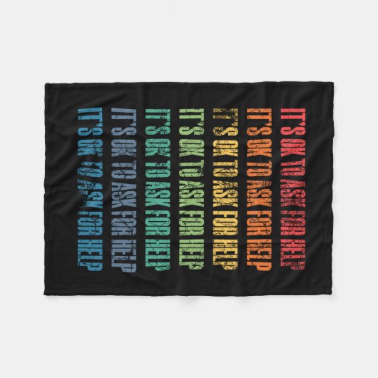 Het is oké om hulp te vragen 1 fleece deken (Voorkant (Horizontaal))