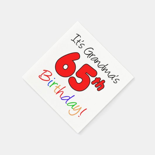 Het is oma's 65e verjaardag Napkins Servet (Hoek)