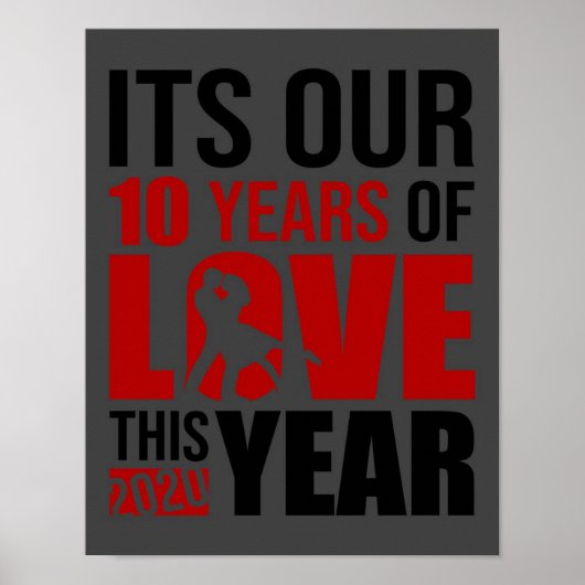 Het is ons 10 jaar - grappige chocolade-leover-cad poster (Voorkant)