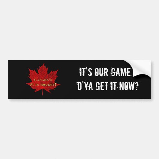 Het is ons spel...Canada Hockey/Red Maple Leaf Bumpersticker (Voorkant)