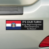 Het is onze beurt, Missouri. Bumpersticker (Op auto)