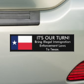 Het is Onze Draai, Texas Bumpersticker (Op auto)
