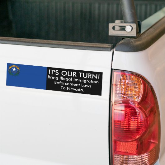 HET IS ONZE TURN, Nevada Bumpersticker (Op Truck)