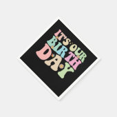 Het is onze verjaardag tweeling Groovy Retro Servet (Hoek)