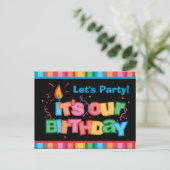 Het is onze verjaardagsbrieven Briefkaart uitnodig (Staand voorkant)