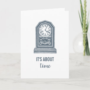 Het is over tijd Vintage klok Kaart