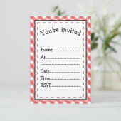 Het is Party Time Red Gingham Kaart (Staand voorkant)