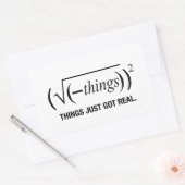 het is pas echt geworden rechthoekige sticker (Envelop)