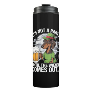Het Is Pas Een Feest Als Er Dachshund Iers Bier Wi Thermosbeker