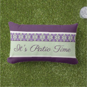 Het is patio tijd met pruim patroon ontwerper buitenkussen (Gras)