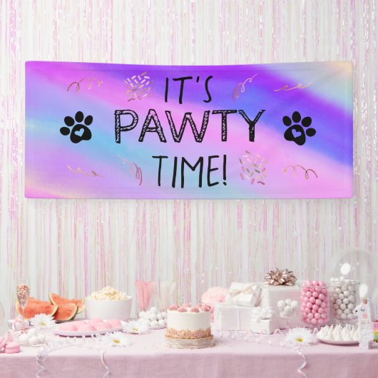 Het is Pawty Time Banner (Feest)