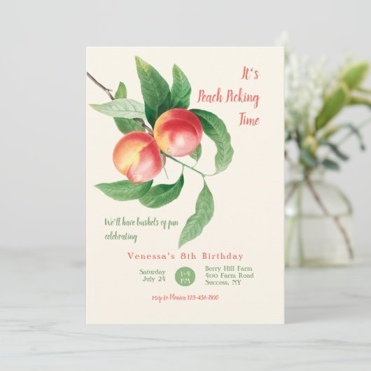 Het is Peach Picking Time Kaart (Staand voorkant)