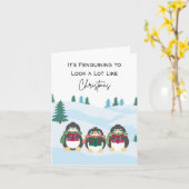 Het is Penguining om veel te lijken op Kerstmis - Kaart (Gele Bloem)