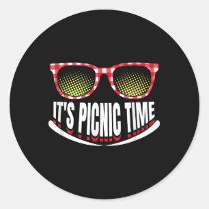 Het is picknicktijd Familiereis Zomer Vakantie Kam Ronde Sticker