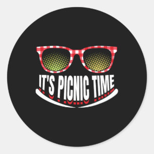 Het is picknicktijd Familiereis Zomer Vakantie Kam Ronde Sticker